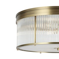 Plafonnier encastré de luxe de style américain avec cadre en laiton et tiges en verre, lampe de plafond décorative pour chambre à coucher, couloir