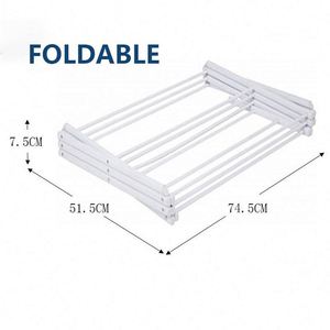 Séchoir à linge pliable et rétractable en acier inoxydable robuste à cinq niveaux pour balcon - Product Image 4