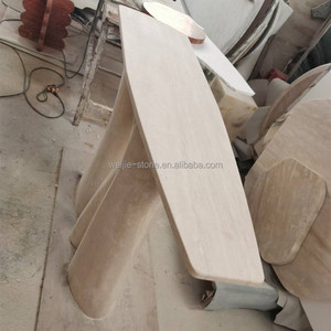 Mesa de travertino de café de diseño <span class=keywords><strong>italiano</strong></span>, entrada de pasillo, esquina larga cuadrada redonda, mesa de centro de mármol travertino nórdico, consola - Product Image 1