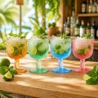 Verre à cocktail personnalisable en verre givré dégradé rose, verre à vin rouge soufflé à la main, gobelet rétro unique