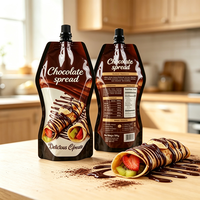 Pochettes à bec verseur brillantes de qualité alimentaire avec bouchon pour sauce chocolatée et liquides, tailles personnalisées OEM/ODM disponibles, sacs Mylar