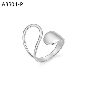 Anillo de Moda Amy Amy A3304 con Forma de Corazón, Chapado en Plata 925, Acero Inoxidable, Joyería Moderna para Mujer, Regalo, Uso Diario - Product Image 1