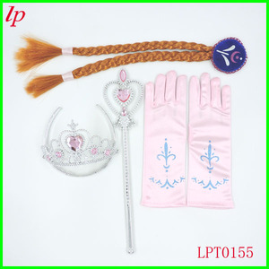 Frozen Princess Anna Crown <b>Wig</b> <b>Braids</b> Scepter Gloves Set For Girls Costume LPT0150 - Product Image 5