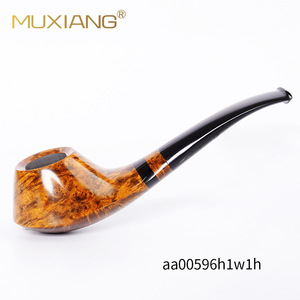 Muxiang Briarwood Smoking Pipe Straight Type 9mm Filter Dark Red Glossy Finish Tobacco Pipe - Product Image 4