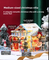 Kit de construction miniature en bois de Noël Hamaileon, maison de poupée Cottagecore, cadeau de Noël, puzzle en bois 3D avec rennes et lumières LED