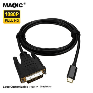 Câble en PVC de 1.8m 1080p <span class=keywords><strong>USB</strong></span> 3.1 type C vers <span class=keywords><strong>DVI</strong></span> pour home cinéma et lecteurs DVD Longueur de 6 pieds - Product Image 3