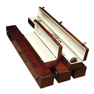 Boîte rectangulaire en bois massif pour calligraphie et peinture, 36x7x7cm, avec couvercle rabattable et verrouillable, pour bijoux, œuvres d'art et cadeaux - Product Image 3