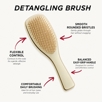 Brosse démêlante professionnelle TL populaire en chrome doré électroplaqué pour soins capillaires, personnalisable avec logo sur mesure