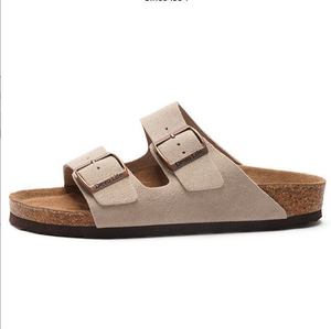 Sandalias Planas Casuales de Corcho Milano con Doble Correa Ajustable y Hebilla, Estilo Berk, Color Azul PU, para Hombre, Marca Boken Arizonas - Product Image 3