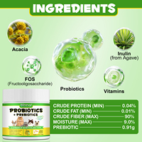Oimmal Soins de Santé pour Animaux de Compagnie 120g Poudre de Probiotiques et Prébiotiques Soutien Digestif Immunitaire Santé Intestinale Supplément Probiotique pour Chats