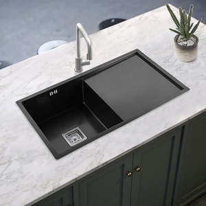 Fregadero <span class=keywords><strong>De</strong></span> Cocina <span class=keywords><strong>De</strong></span> un solo cuenco <span class=keywords><strong>De</strong></span> <span class=keywords><strong>Acero</strong></span> <span class=keywords><strong>inoxidable</strong></span> hecho a mano <span class=keywords><strong>De</strong></span> lujo, diseño <span class=keywords><strong>De</strong></span> encimera negro mate <span class=keywords><strong>De</strong></span> lujo, Fregaderos <span class=keywords><strong>De</strong></span> Cocina, cuenco Doble - Product Image 4