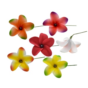 Fleurs en forme de tête de mousse EVA, design hawaïen, avec perle au centre, pour décoration de fête de mariage, pour femmes et filles, nouvelle collection 2020 - Product Image 1
