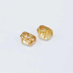 Cabochon lâche en quartz rutile naturel-Forme irrégulière 4X5.2, semi-fini pour incrustation, pierre d'accent d'accessoire - Product Image 5