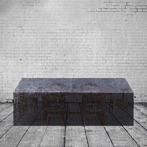 Housse de protection pour meubles d'extérieur en tissu Oxford noir, anti-poussière, imperméable, pour table et chaises, utilisation en patio et jardin - Product Image 1