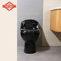 WC monobloc en céramique noir moderne à siphon intégré pour la maison et l'hôtel, adapté à l'Amérique du Sud