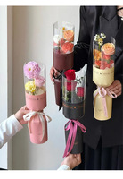 Sacs d'emballage pour fleurs à tige unique, papier d'emballage pour bouquet unique, boîte d'emballage personnalisée pour fleurs