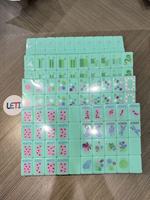 Pengiriman Dalam 7 Hari Set Mahjong Premium, Hijau Mint dengan Lingkaran & Naga Berwarna-warni, Lengkap dengan Ubin Angin NEWS