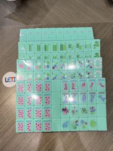Shipping Within 7 Days Premium Mahjong <strong>Set</strong>, Mint Green with Colorful Circles &amp; <strong>Dragons</strong>, Complete with NEWS Wind Tiles - Product Image 2
