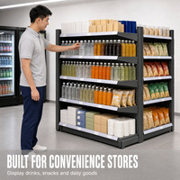 Étagère gondole double face pour magasin de détail, présentoir de marchandises pour supermarché