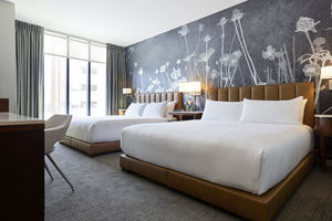 Ensemble de meubles de chambre <span class=keywords><strong>d</strong></span>'hôtel moderne et élégant |   Fauteuil <span class=keywords><strong>d</strong></span>'appoint rembourré en cuir personnalisé, coiffeuse - Product Image 4