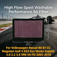 Filtre à air sport haute performance 1K0129620 pour VW Passat B6 B7 CC Magotan Golf V R32 Eos Skoda Superb 3.0 3.2 3.6 VR6 V6 FSI 2005-2018