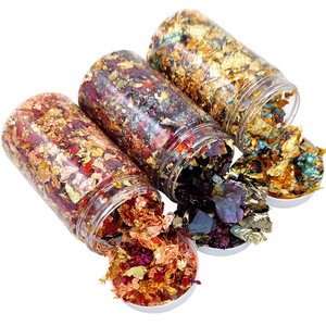 Flocons de dorure métalliques <span class=keywords><strong>color</strong></span>és 10G flocons de feuille d'or brillants pour bricolage résine artisanat ongles décor peinture Arts - Product Image 2