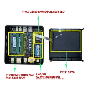 Más AMD Athlon oro 3150u R5 3550H R7 3750H Mini PC Win11 TPM2.0 Vega gráfico M.2 NVMe 4K HD2.0 DP tipo-c AC WiFI - Product Image 5