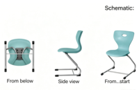 Chaises d'école modernes en plastique du Moyen-Orient avec un design simple et élégant, nouveaux meubles de bureau pour les étudiants et l'utilisation à domicile ou au bureau