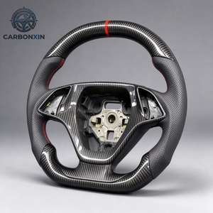 Volant personnalisé en fibre de carbone mate avec palettes de changement de vitesse pour Chevrolet Corvette C7, accessoires intérieurs - Product Image 4