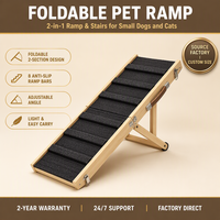 Rampe pliable pour animaux de compagnie, escalier combiné, barres antidérapantes, bois de pin massif, poignée de transport facile, support stable, convient aux chiens et aux chats, pour la maison