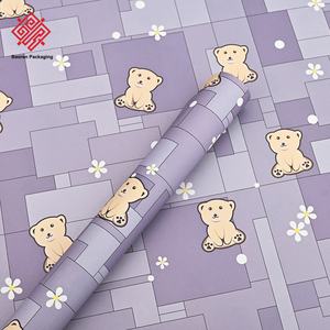 Nouveau papier d'emballage cadeau personnalisé, boîte cadeau d'anniversaire, papier décoratif, couleurs fraîches, motifs d'animaux de dessin animé, emballage cadeau et couverture de livre - Product Image 5