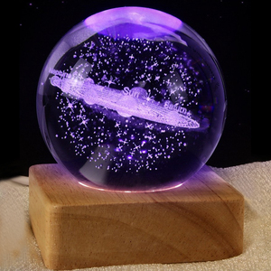 <strong>Light</strong> <strong>up</strong> Ball Crystal Crafts Square Wood Led <strong>Light</strong> Base Wooden Night <strong>Light</strong> <strong>Ornaments</strong> Home Decor Gifts - Product Image 2
