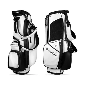 High Quality Waterproof Pu Leather Golf Club Bag Custom Logo Embroidery 14 Ways Lightweight Golf Stand Bag