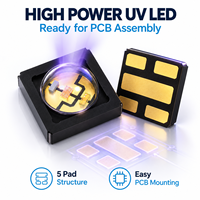 Émetteur SMD en céramique 3535 efficace, 0,6W, 100mA, 5V, 6V, 60 degrés, composant de photothérapie, diode ultraviolette 311nm