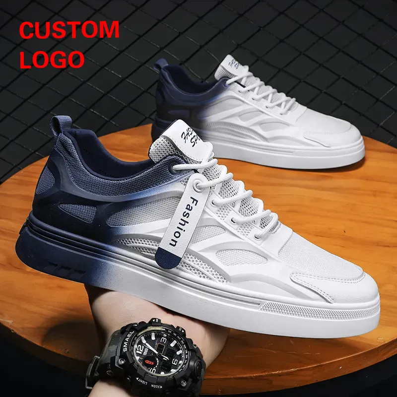2023 Spring breathable men custom high quality sneaker fashion style shoes anti slip blue men casual oem shoes for man