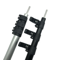 Poteau télescopique de bâche de camping en aluminium personnalisé de 2400mm avec tige de support de tente de poteaux Pro Flip Lock