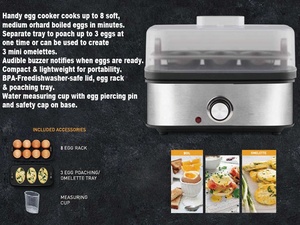 หม้อต้มไข่และข้าวไฟฟ้าอเนกประสงค์ หม้อต้มไข่และไก่แบบต้มตุ๋น สแตนเลส 304 สำหรับใช้ในครัวเรือน - Product Image 3