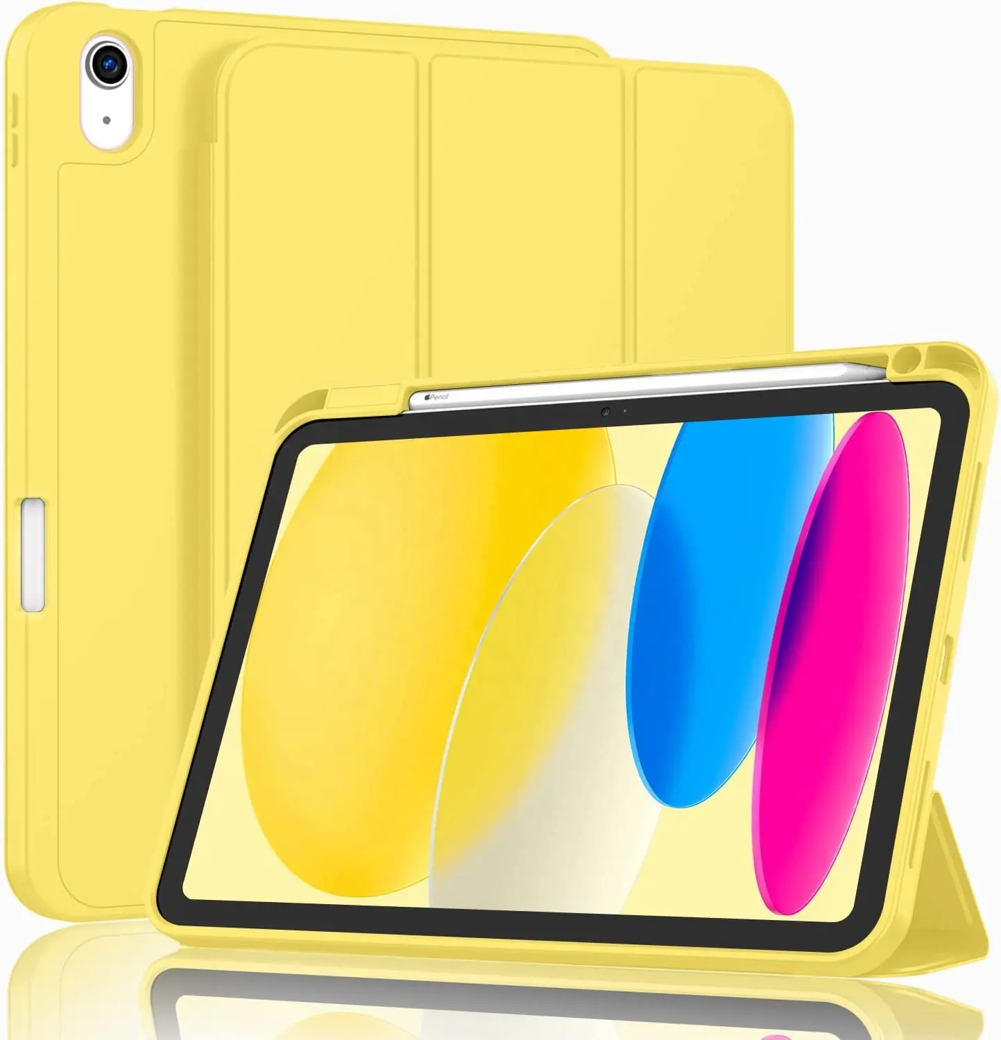 Smart Tablet Cover Case für iPad 10. Generation 10,9 Zoll 2022 Slim Trifold Stand Weiche TPU-Rückseite mit Stift halter für iPad 10