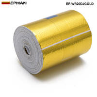 EPMAN Bande adhésive thermique auto-adhésive 2''x5m, film thermique doré 450 ° Résistant à la chaleur pour tuyau d'échappement Catback et compartiment moteur EP-WR20DJGOLD