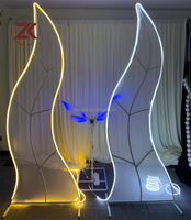 ZKAI Lumière décorative LED en forme d'algues lumineuses en métal pour scène de mariage, fond en métal, arche de fond en fer, lumière de mariage