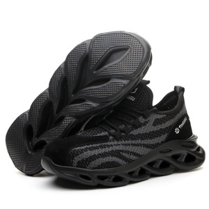 Men's Industrial <strong>Work</strong> Safety Shoes Casual <strong>Trainer</strong> with Steel Toe &amp; Non-slip Fly Knit Protective for Factory Use TPU Insole - Product Image 1