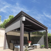 Pergola en aluminium robuste sur mesure, système automatique, capteur de pluie, résistante au vent et aux UV, directement de l'usine, pour villa et jardin