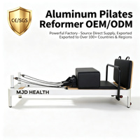 Reformer de Pilates de Aluminio de Lujo, Equipo Profesional de Grado Estudio con Acolchado de Alta Densidad y Deslizamiento Silencioso