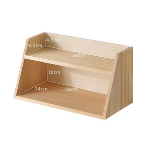 Wooden Desktop Multi Level <b>Shelf</b> 2 Tier Storage <b>Rack</b> For Cosmetic Cup Display Organizer Standing Type Multipurpose - Product Image 2