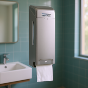 Dispenser igienico doppio Mediclinics in acciaio inox da parete per bagni - Product Image 3