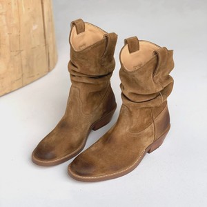 <span class=keywords><strong>Stivali</strong></span> da <span class=keywords><strong>Cowboy</strong></span> Occidentali alla Moda per Donna, Stile Casual in Camoscio con Tacco Alto e Punta Affusolata, Design alla Caviglia - Product Image 1