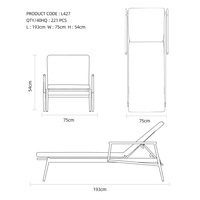 Ensemble de mobilier d'extérieur et de piscine Artie Chaise longue à une place Meubles de villa modernes dans une piscine Chaises longues pour piscines