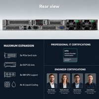 Serveur Rack 1U HPE ProLiant Compute DL360 Gen12 avec double processeur Intel Xeon 6, 144 cœurs, 8 To DDR5 6400MT EDSFF NVMe PCIe Gen5, virtualisation