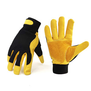 Heavy Duty Cowhide Split Leather Work Gloves for <b>Truck</b> Driving Warehouse <b>Gardening</b> Farm - Product Image 1