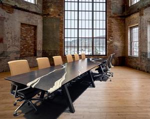 Plateau de table en pierre frittée noire pour restaurant, bord uni, imperméable et résistant aux rayures, pour usage extérieur, hôtelier et de restauration - Product Image 5